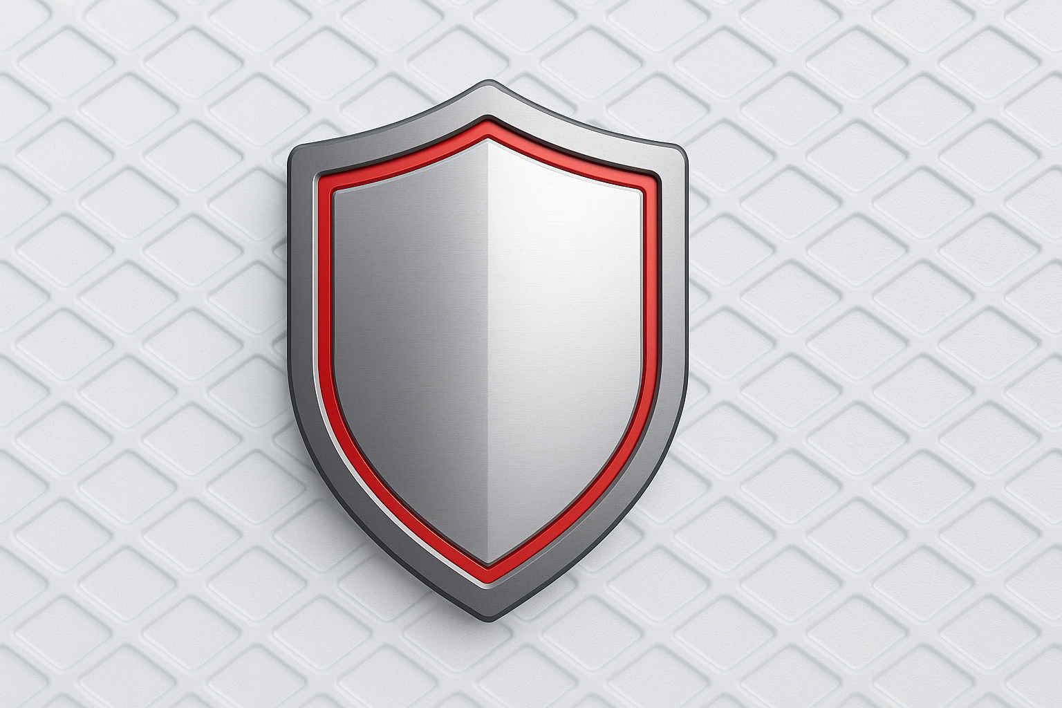 Warranty shield graphic over EVA mat background